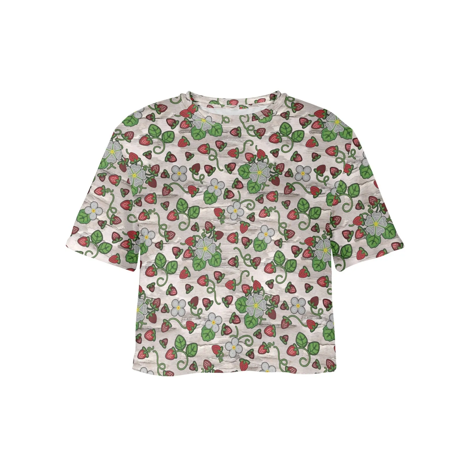 Strawberry Dreams Bright Birch Women's Cropped T-shirt