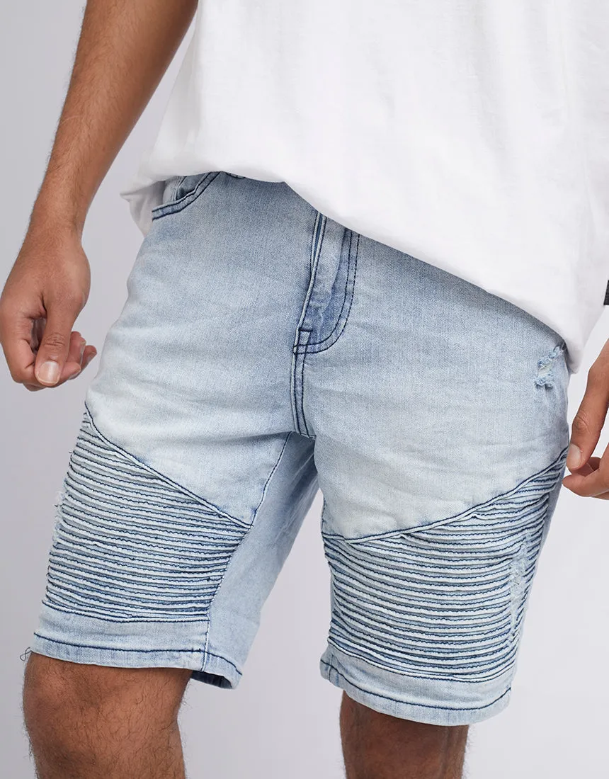 Strung Out Moto Denim Short Vintage Indigo