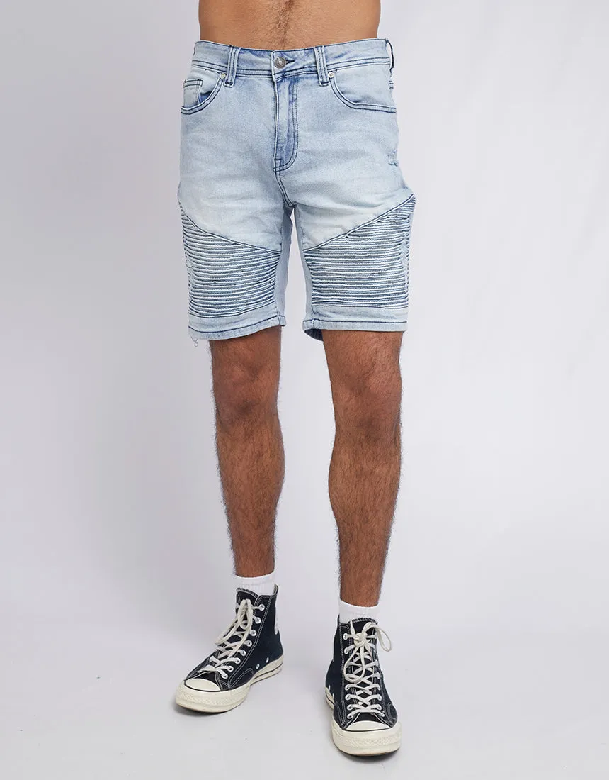 Strung Out Moto Denim Short Vintage Indigo