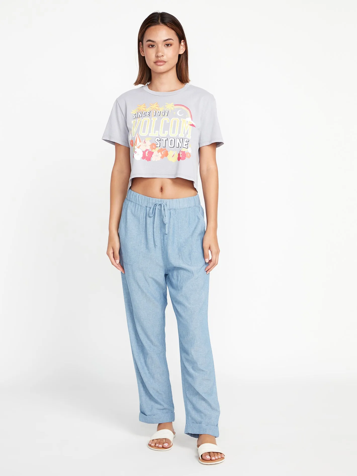 Sunday Strut Elastic Waist Pants - Blue Bird