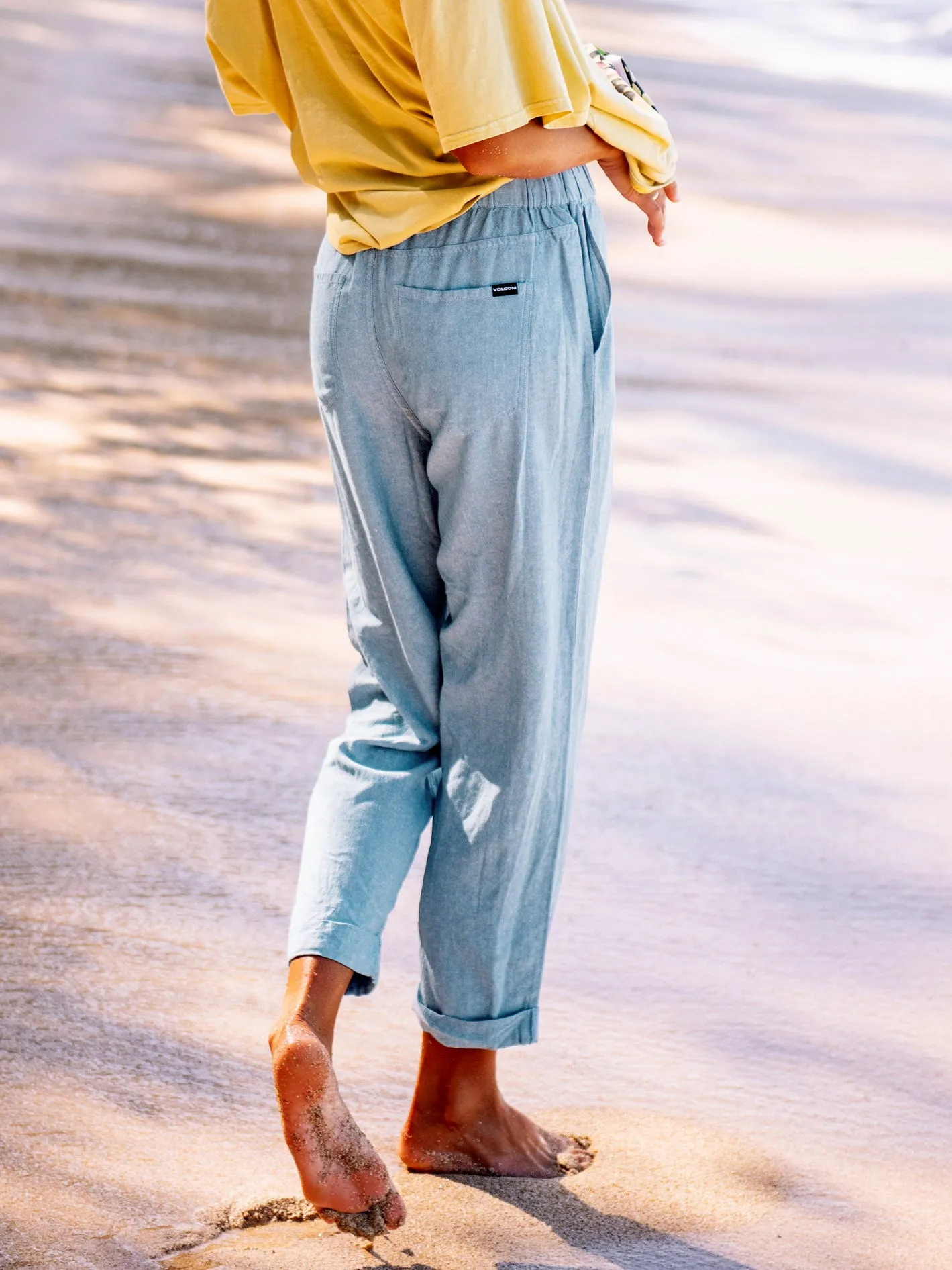 Sunday Strut Elastic Waist Pants - Blue Bird