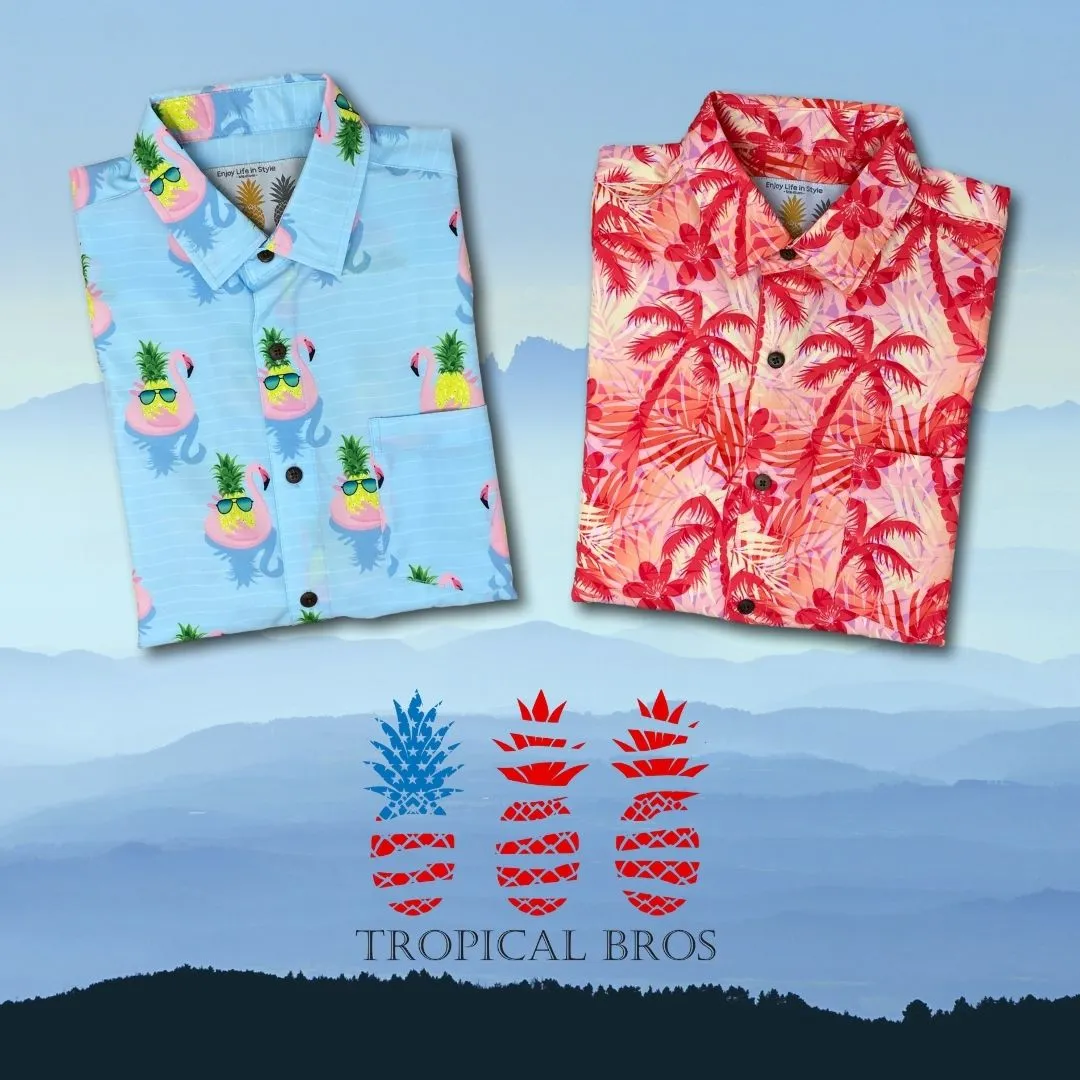 Super Stretch - Flamingo Cool Hawaiian Shirt