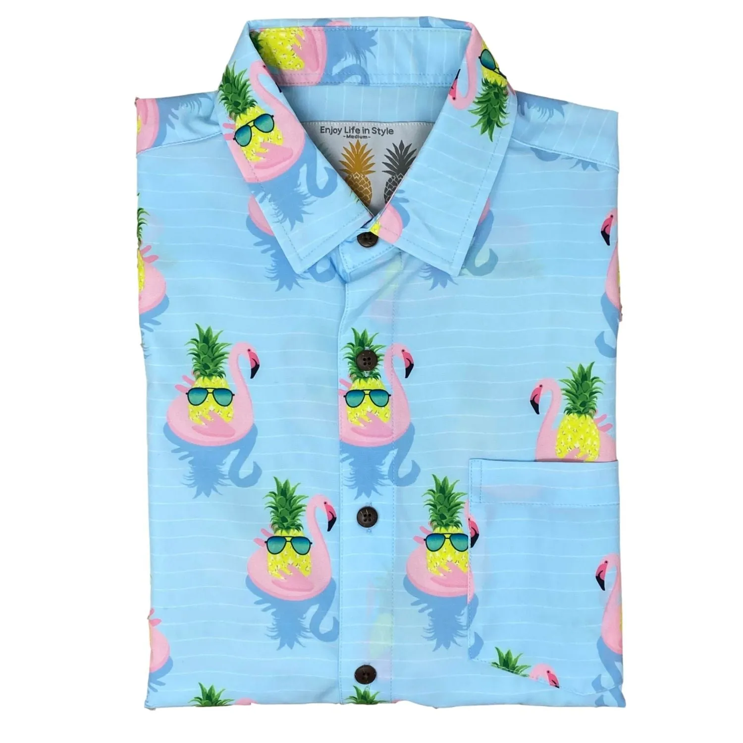 Super Stretch - Flamingo Cool Hawaiian Shirt