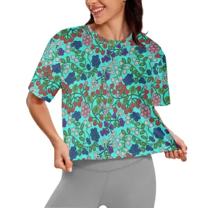 Takwakin Harvest Turquoise Women's Cropped T-shirt