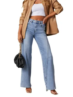 TEEK - Loose Spliced Wide Leg Jeans