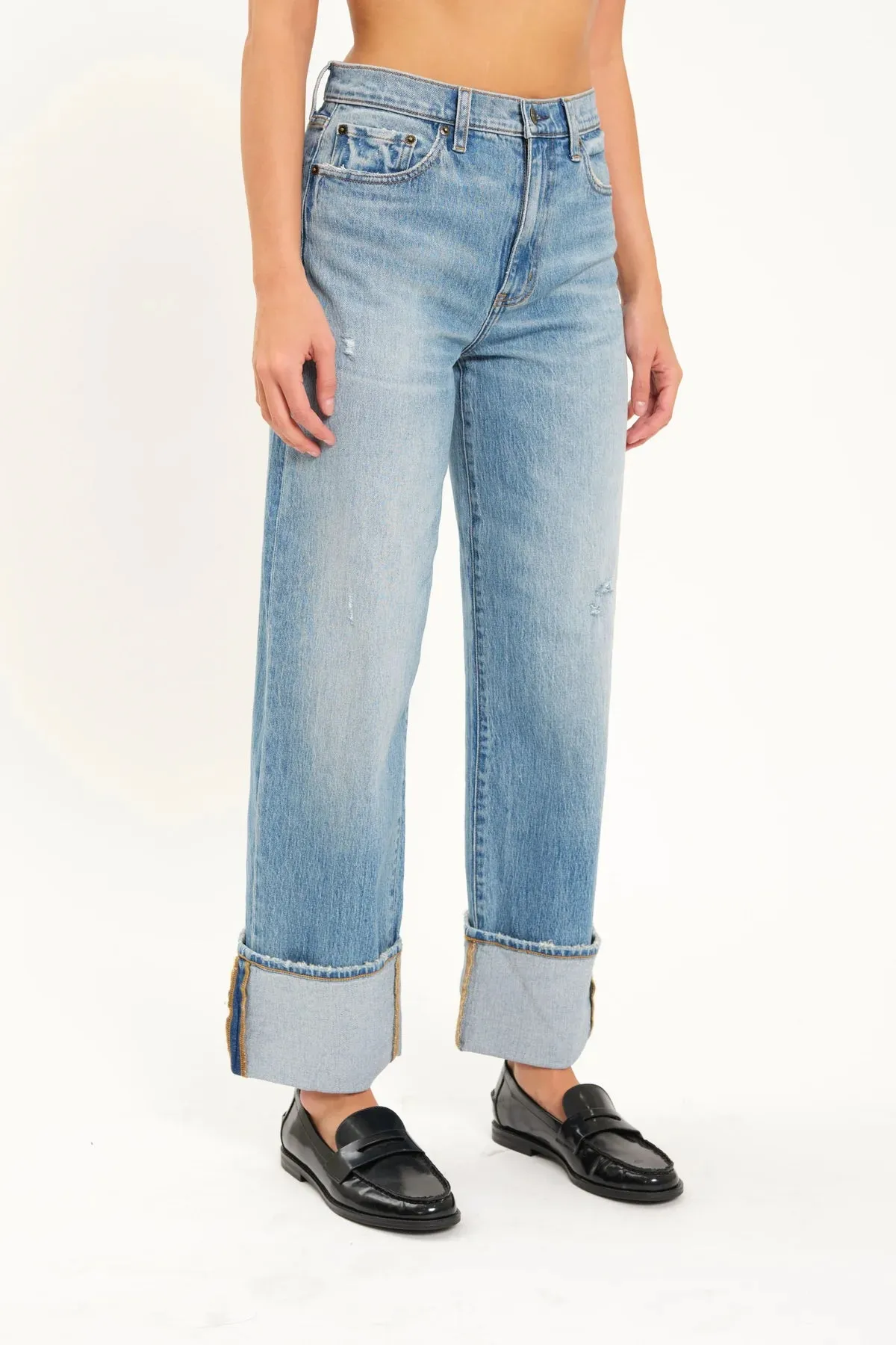 The Eastside High Rise Loose Fit Cuff Denim by Daze Denim - All Mine Vintage