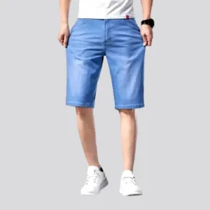 Thin straight men's jean shorts