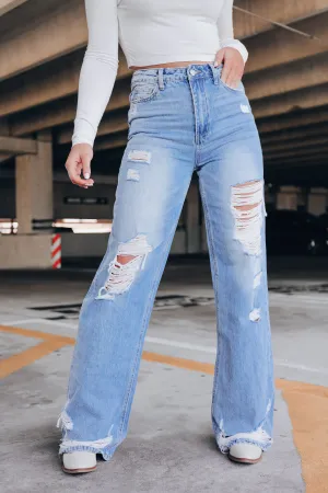 Vintage Destroyed Wide Leg Jeans