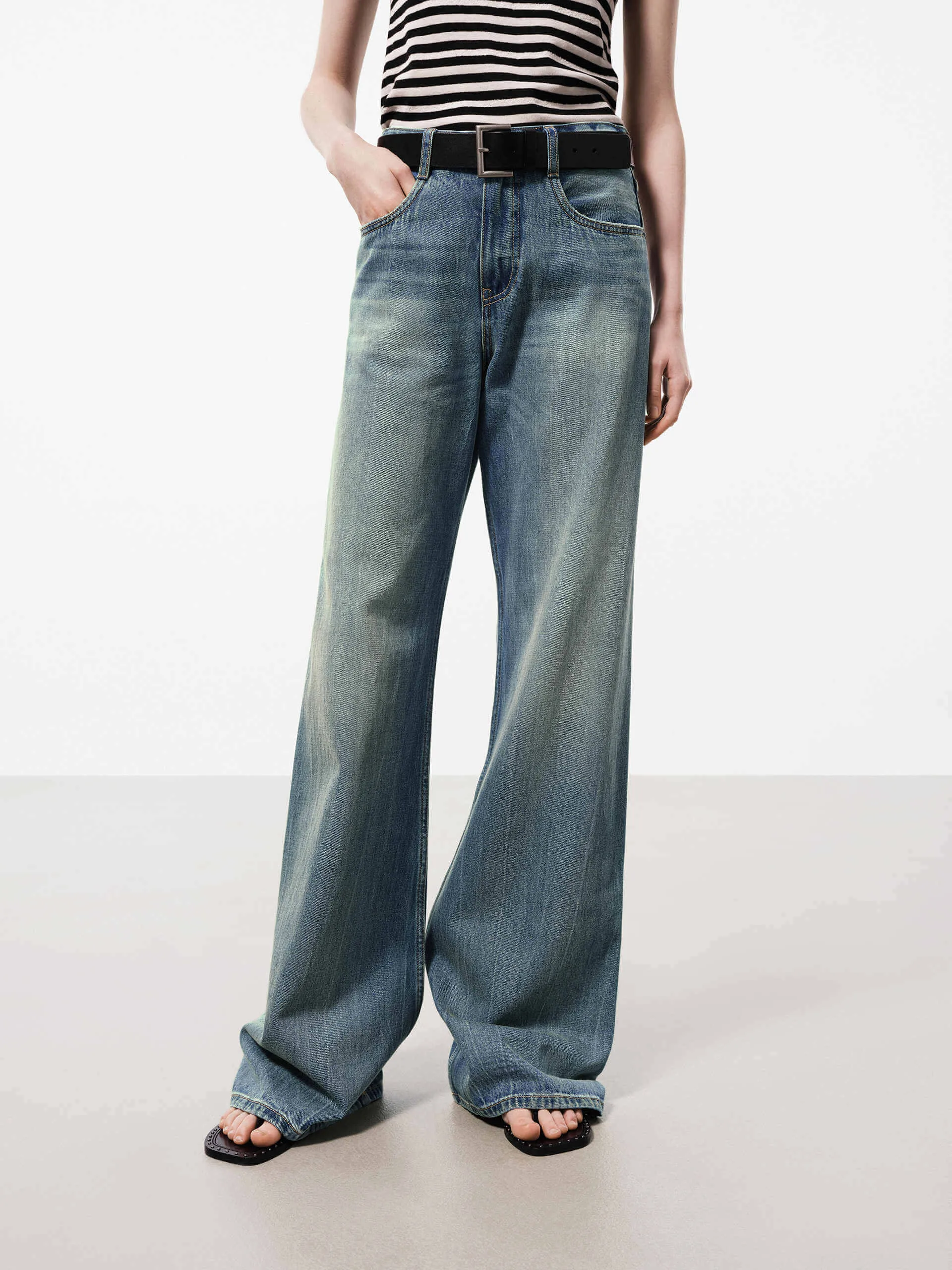 Wide Leg Cotton Jeans