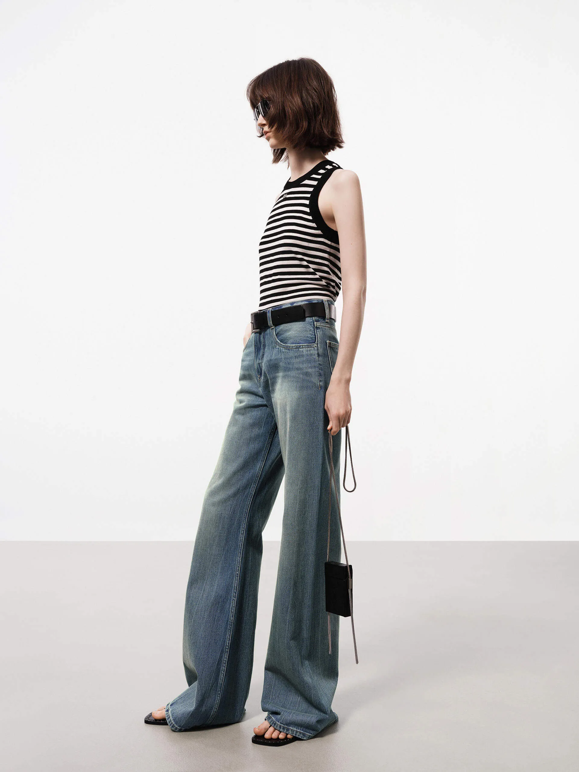 Wide Leg Cotton Jeans