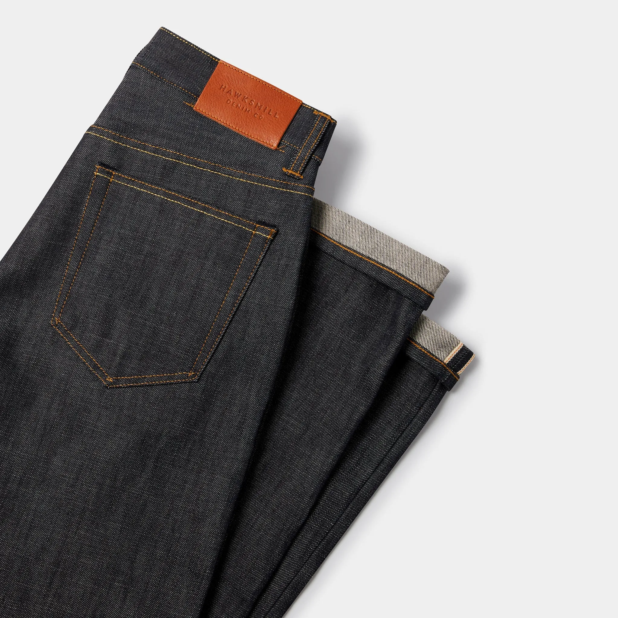 Wide Tapered 14.5oz Isko Orange Listed Organic Selvedge Jeans (Indigo)